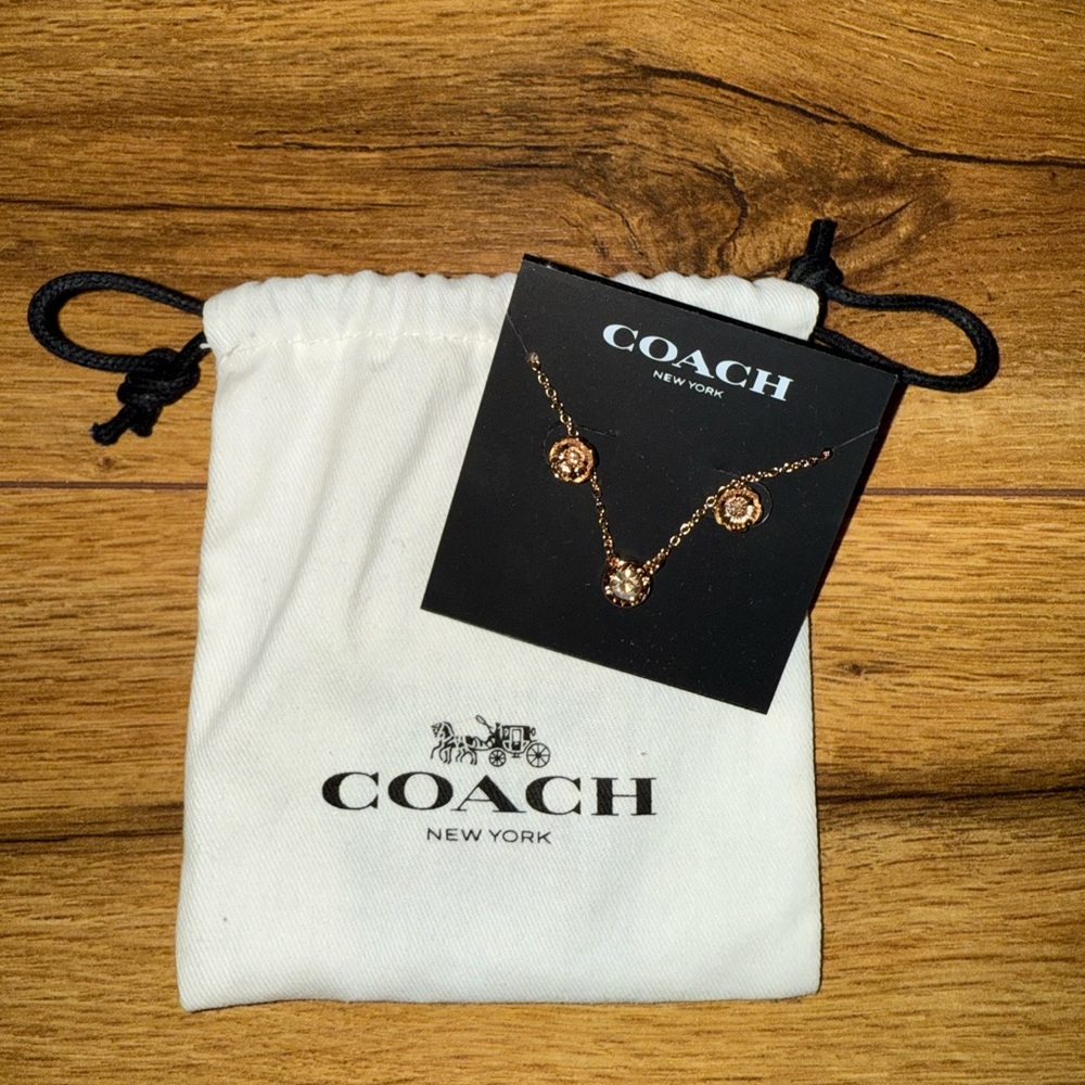 NEW Coach Earrings and Necklace Floral Set